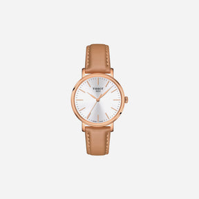 Tissot Everytime White Dial 34mm Beige Leather Strap Quartz Watch