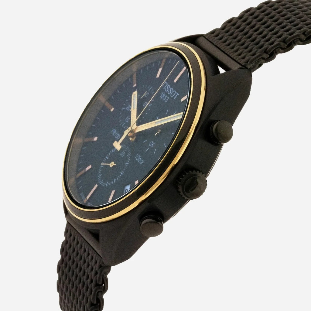 Tissot PR 100 Chronograph Black Dial Two-Tone Bracelet 41mm