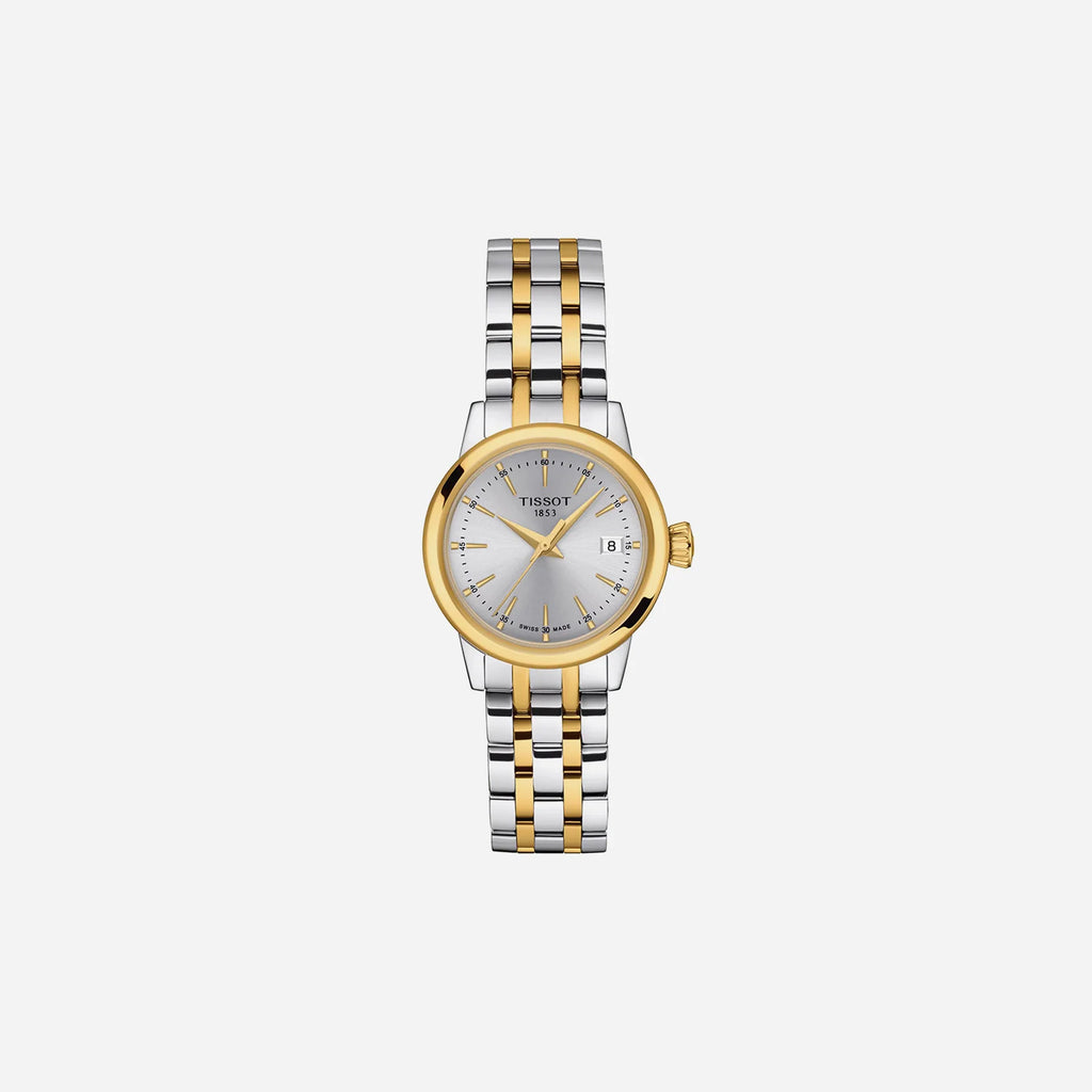 Tissot Classic Dream Lady Silver Dial 28mm Two-Tone Stainless Steel Quartz Watch.