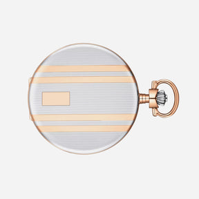 Tissot Savonnette White 48.5mm Dial Two Tone Rose Gold Stainless Steel Pocket Watch