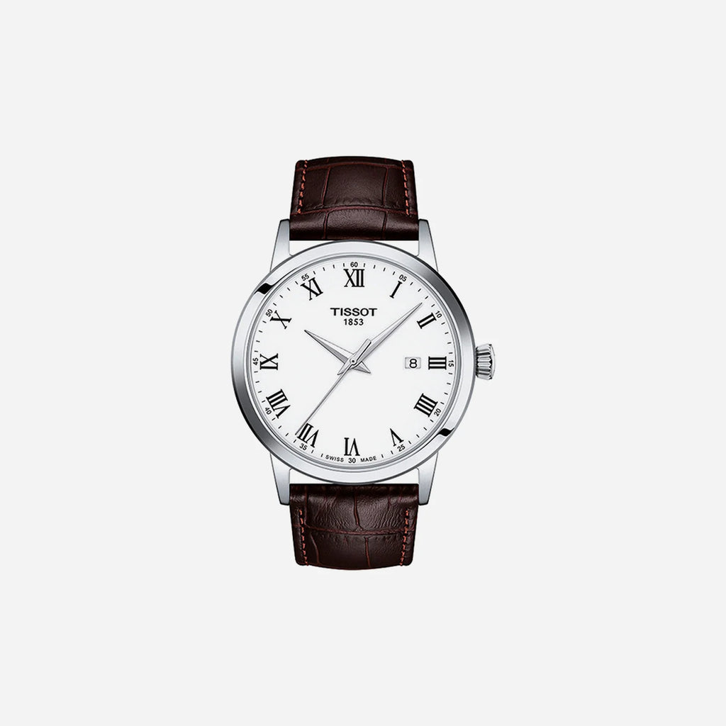 Tissot Classic Dream Quartz White Dial 42mm Leather Strap Watch