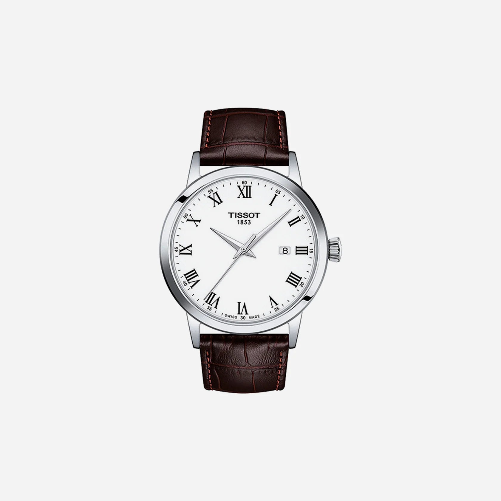 Tissot Classic Dream Quartz White Dial 42mm Leather Strap Watch