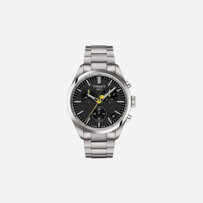 Tissot PR 100 Tour de France Black Dial Grey Stainless Steel Quartz Watch