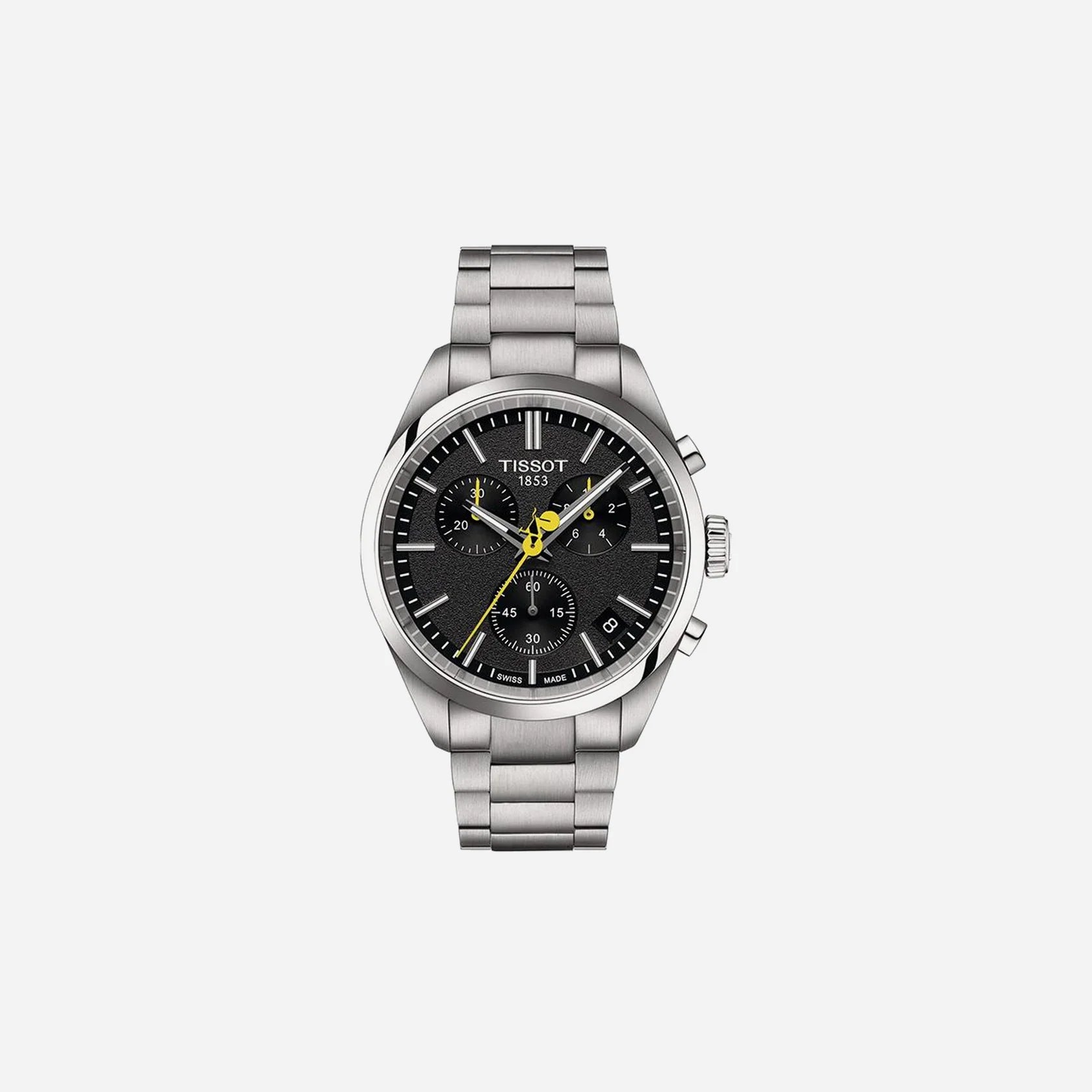 Tissot PR 100 Tour de France Black Dial Grey Stainless Steel Quartz Watch