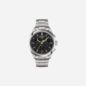 Tissot PR 100 Tour de France Black Dial Grey Stainless Steel Quartz Watch