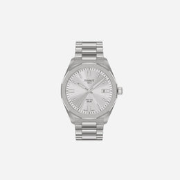 Tissot PRC 100 Solar Quartz Silver Dial Grey Stainless Steel Watch 39mm