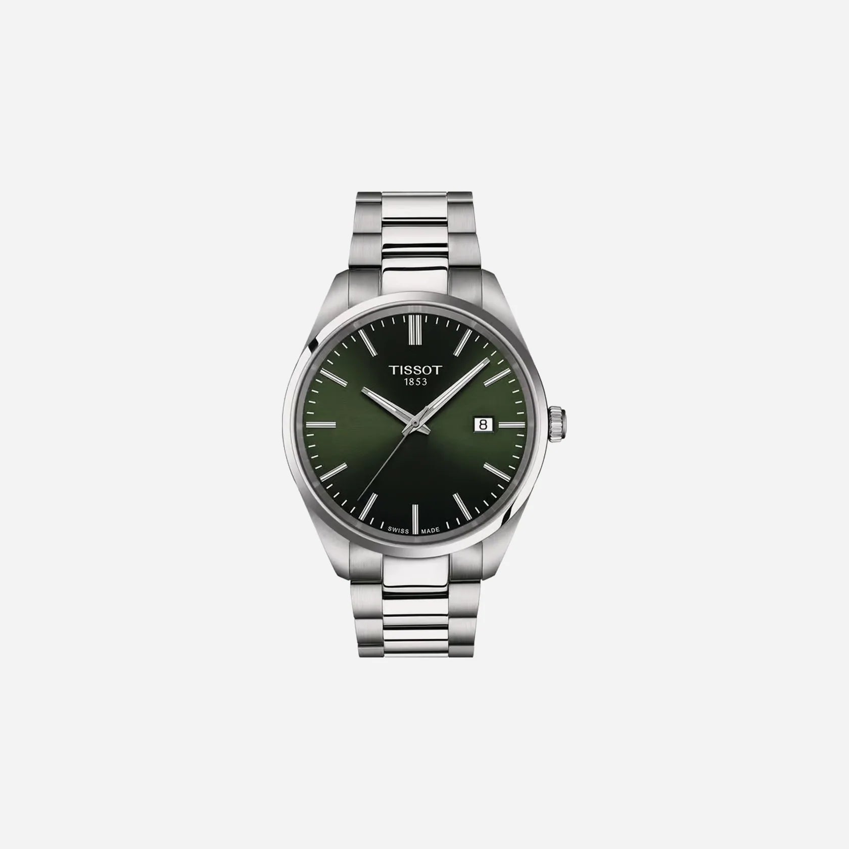 Tissot PR 100 Quartz Green Dial 40mm Grey Stainless Steel Bracelet Watch