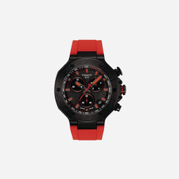 Tissot T-Race Red Silicone Strap Dark Grey Dial 45mm Quartz Chronograph Watch