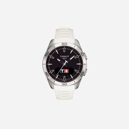 Tissot T-Touch Connect Sport Black Dial 43.75mm White Silicone Strap Watch