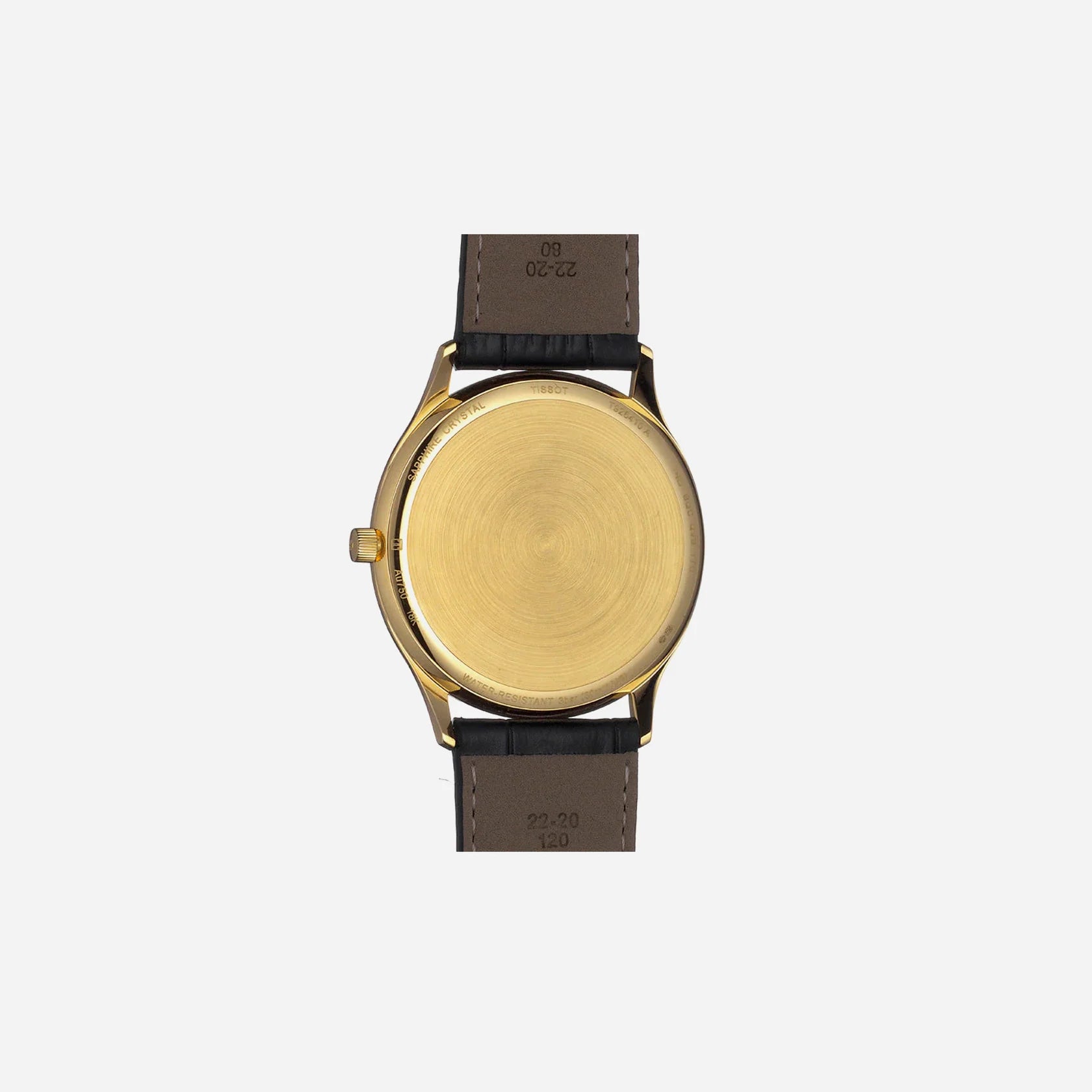 Tissot Excellence 18K Gold Graded Brown-Black Dial Black Leather Strap Watch