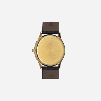 Tissot Excellence 18K Gold Graded Brown-Black Dial Black Leather Strap Watch
