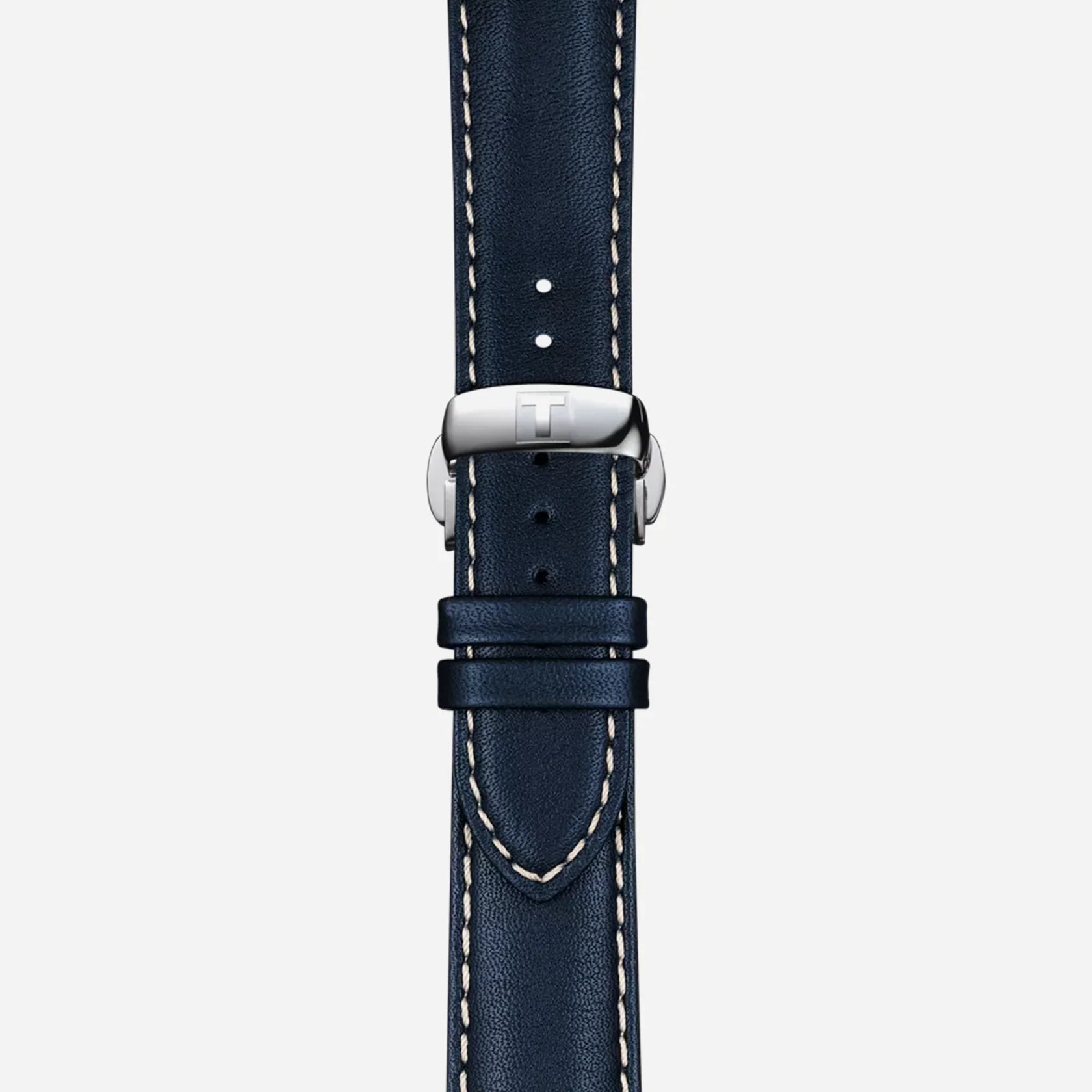 Tissot Gentleman Powermatic 80 Silicium Solid 18K Gold Bezel Blue Dial 40mm Blue Leather Strap Automatic Watch