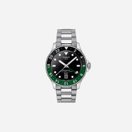 Tissot Seastar 1000 Quartz GMT Black Dial Stainless Steel Bracelet 40mm