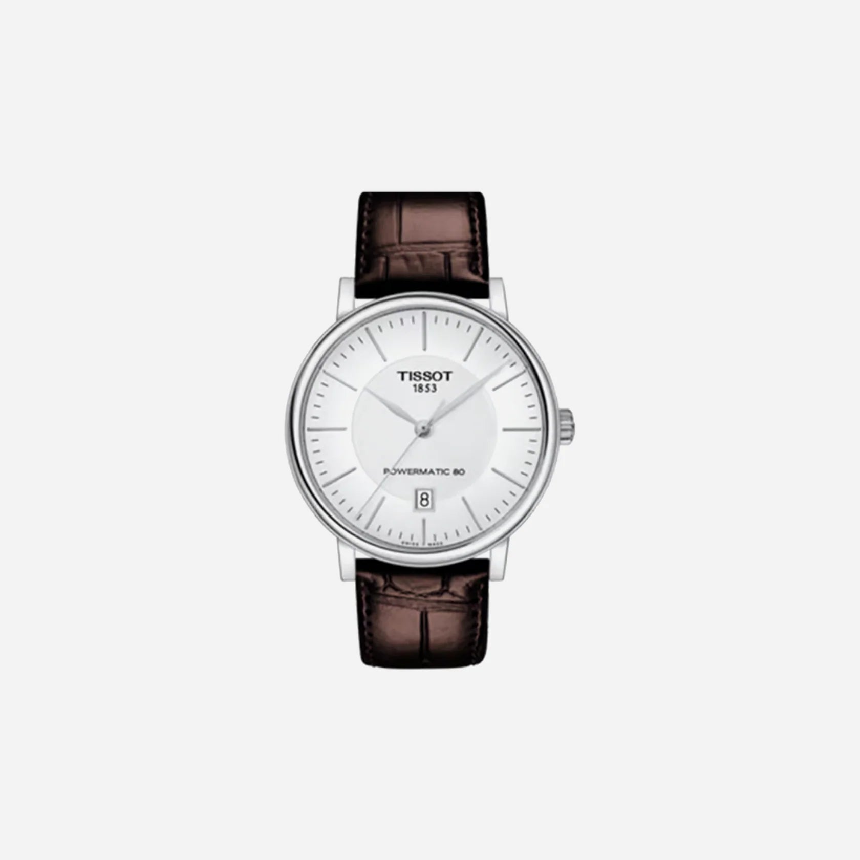 Tissot Carson Premium Powermatic 80 Silver Dial Leather Strap 40mm Swiss Automatic