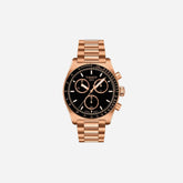 Tissot PR516 Quartz Chronograph Black Dial 40mm Rose Gold PVD Stainless Steel Bracelet Watch