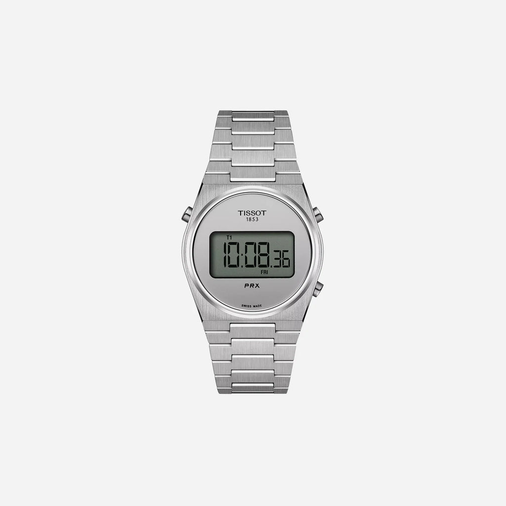 Tissot PRX Digital 35mm Silver Mirror Dial Grey Stainless Steel Watch