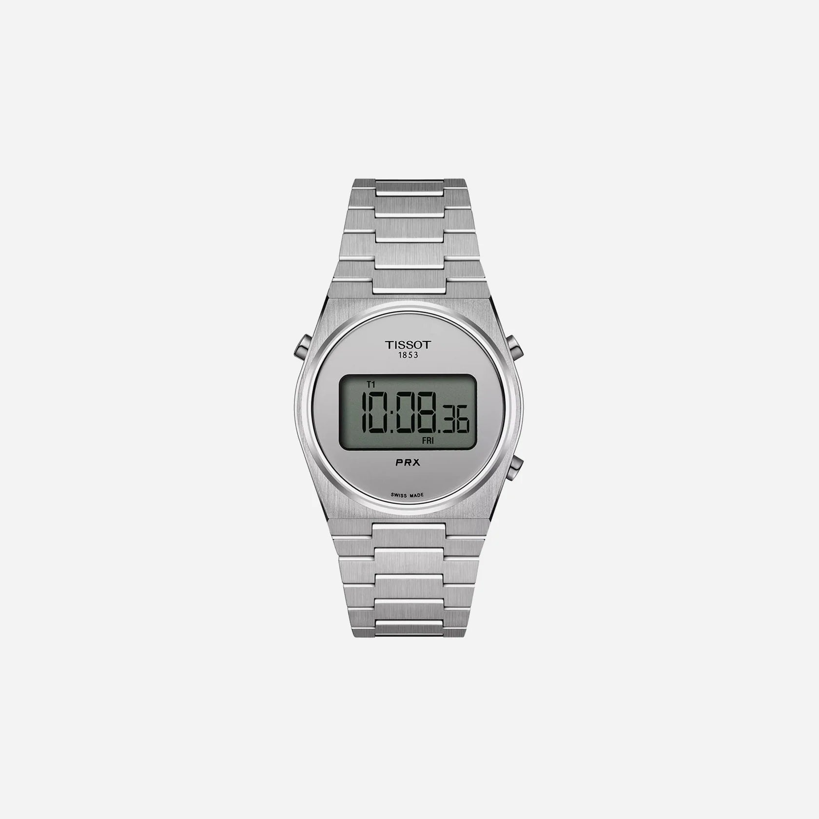 Tissot PRX Digital 35mm Silver Mirror Dial Grey Stainless Steel Watch