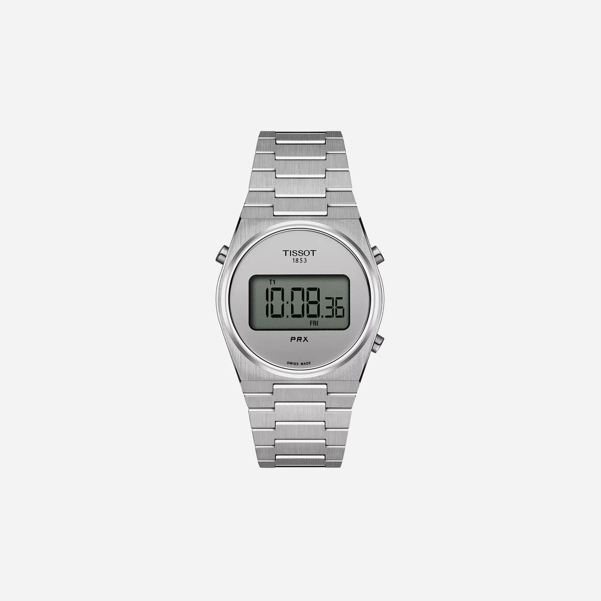 Tissot PRX Digital 35mm Silver Mirror Dial Grey Stainless Steel Watch