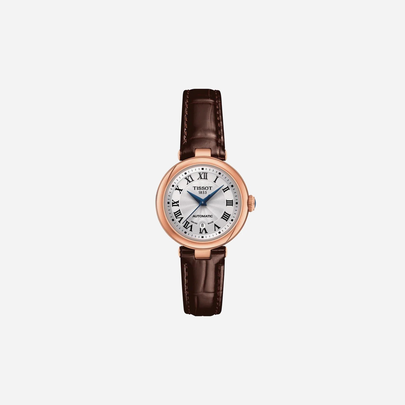 Tissot Bellissima Automatic White Rose Gold Dial 29mm Leather Strap Swiss Automatic