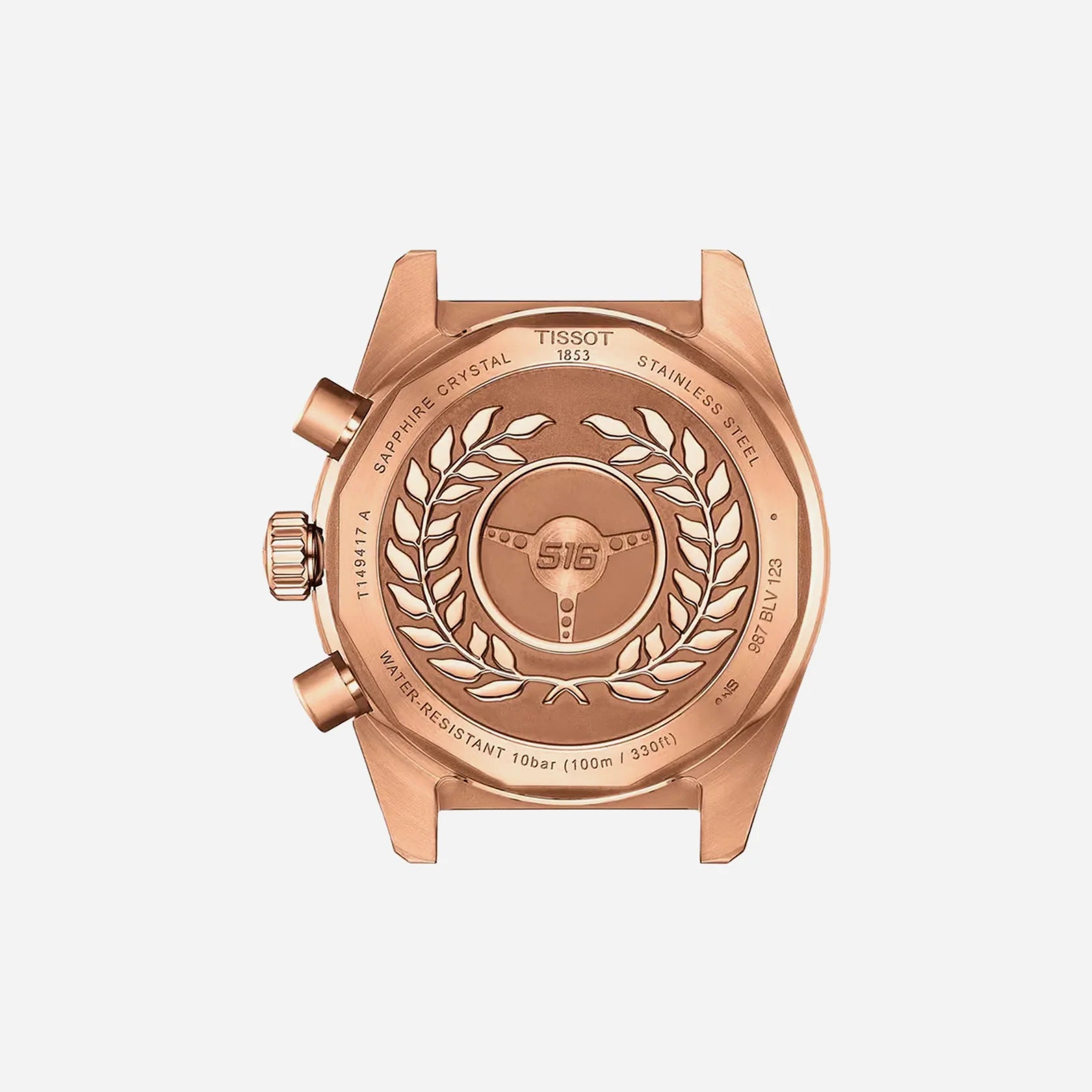 Tissot PR516 Quartz Chronograph Black Dial 40mm Rose Gold PVD Stainless Steel Bracelet Watch