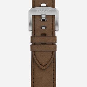 Tissot PRC 100 Solar Quartz 39mm Silver Dial Brown Leather Strap Watch