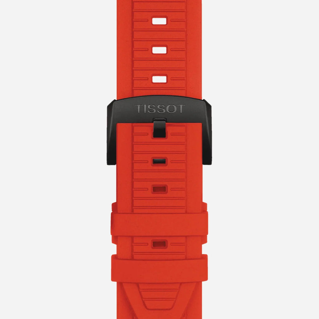 Tissot T-Race Red Silicone Strap Dark Grey Dial 45mm Quartz Chronograph Watch