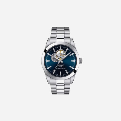 Tissot Gentleman Powermatic 80 Open Heart Blue Dial 40mm Stainless Steel