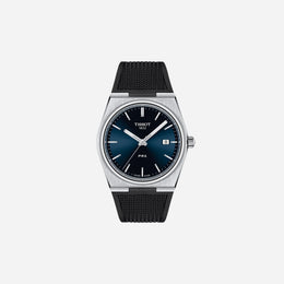 Tissot PRX Blue Dial 40mm Stainless Steel Quartz Watch with Rubber Strap