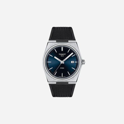 Tissot PRX Blue Dial 40mm Stainless Steel Quartz Watch with Rubber Strap