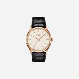 Tissot Excellence Silver Opalin Dial 40mm Black Leather Strap Watch