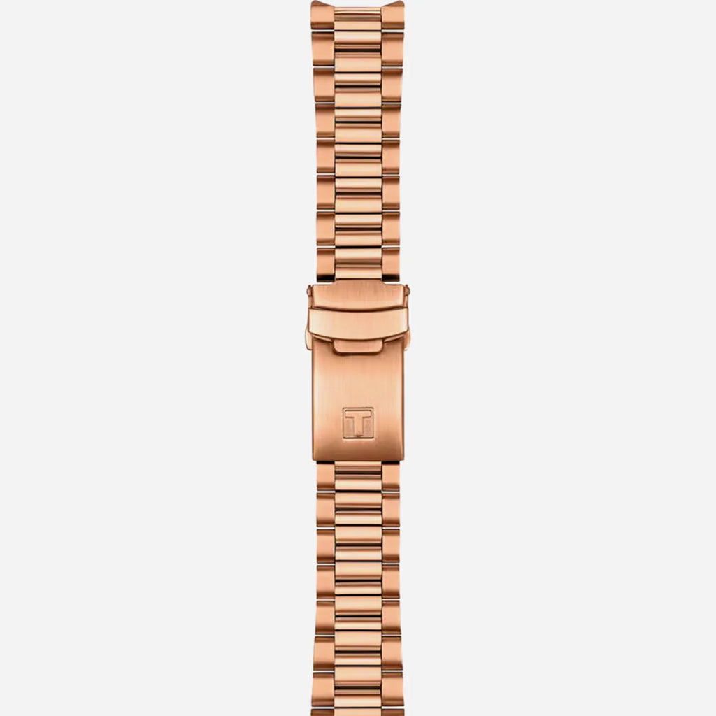 Tissot PR516 Quartz Chronograph Black Dial 40mm Rose Gold PVD Stainless Steel Bracelet Watch