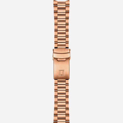 Tissot PR516 Quartz Chronograph Black Dial 40mm Rose Gold PVD Stainless Steel Bracelet Watch