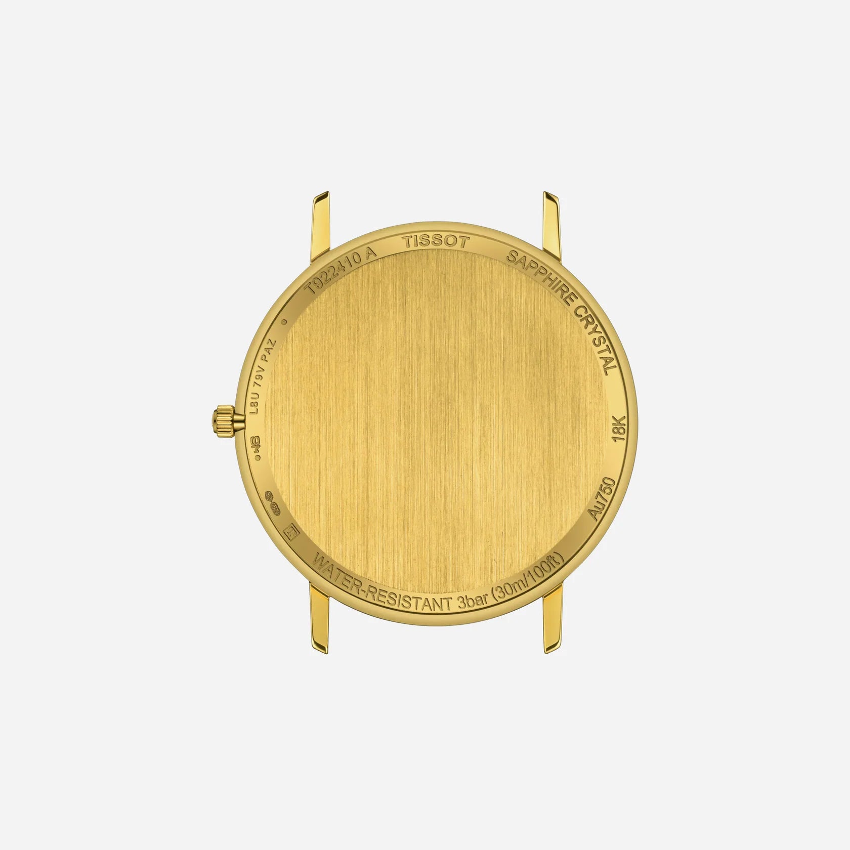 Tissot Goldrun Sapphire 18K Gold Champagne Dial Black Leather Strap Watch