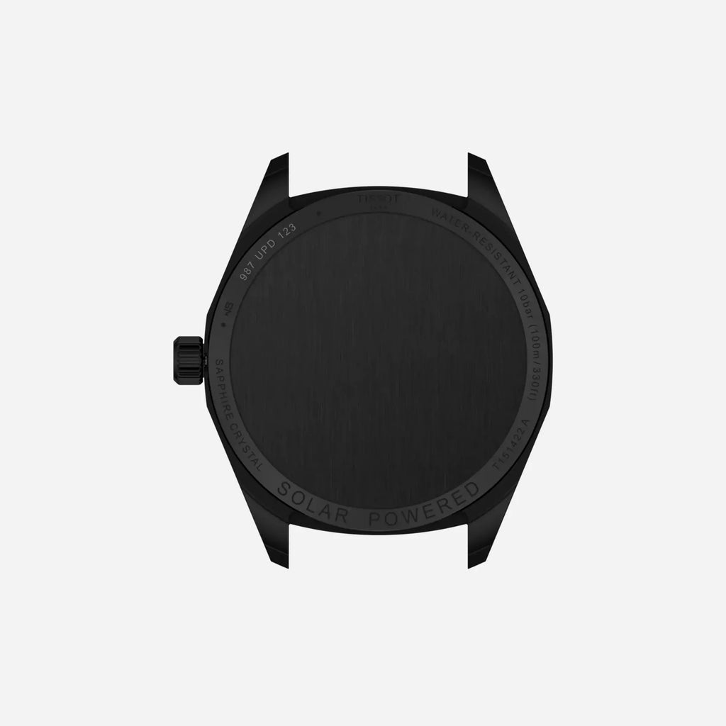 Tissot PRC 100 Solar Quartz Black Dial Black Stainless Steel Watch 39mm