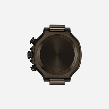 Tissot T-Race Dark Grey Dial 45mm Green Silicone Strap Quartz Chronograph Watch