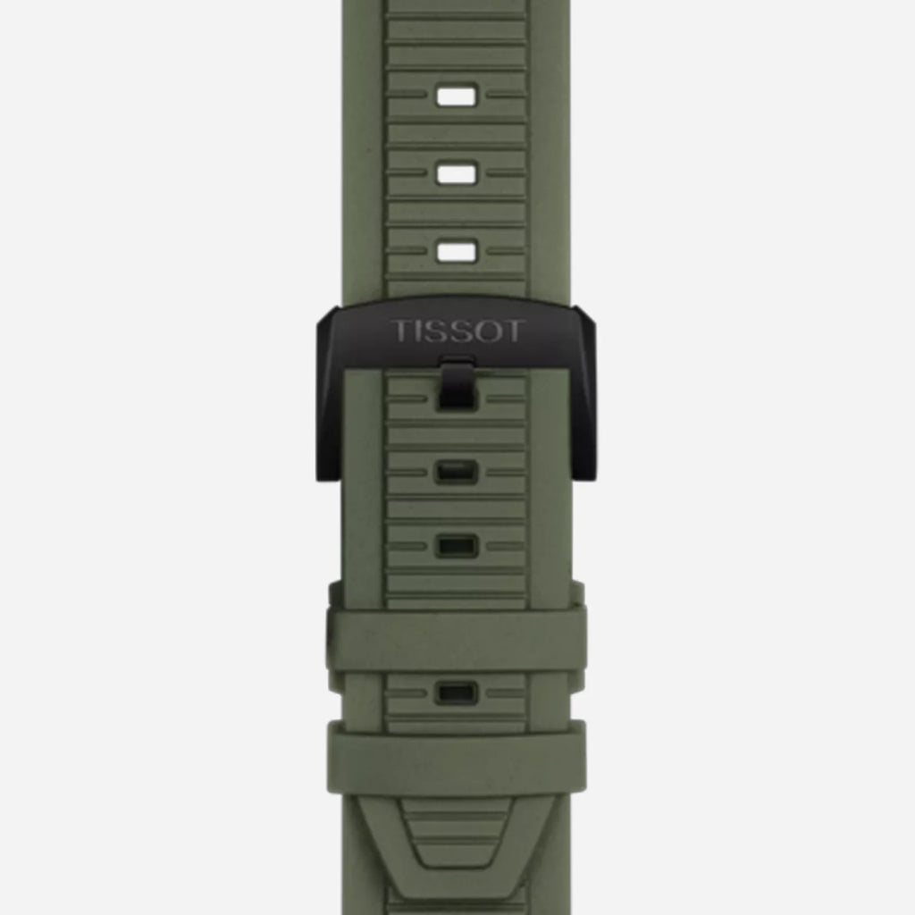 Tissot T-Race Dark Grey Dial 45mm Green Silicone Strap Quartz Chronograph Watch