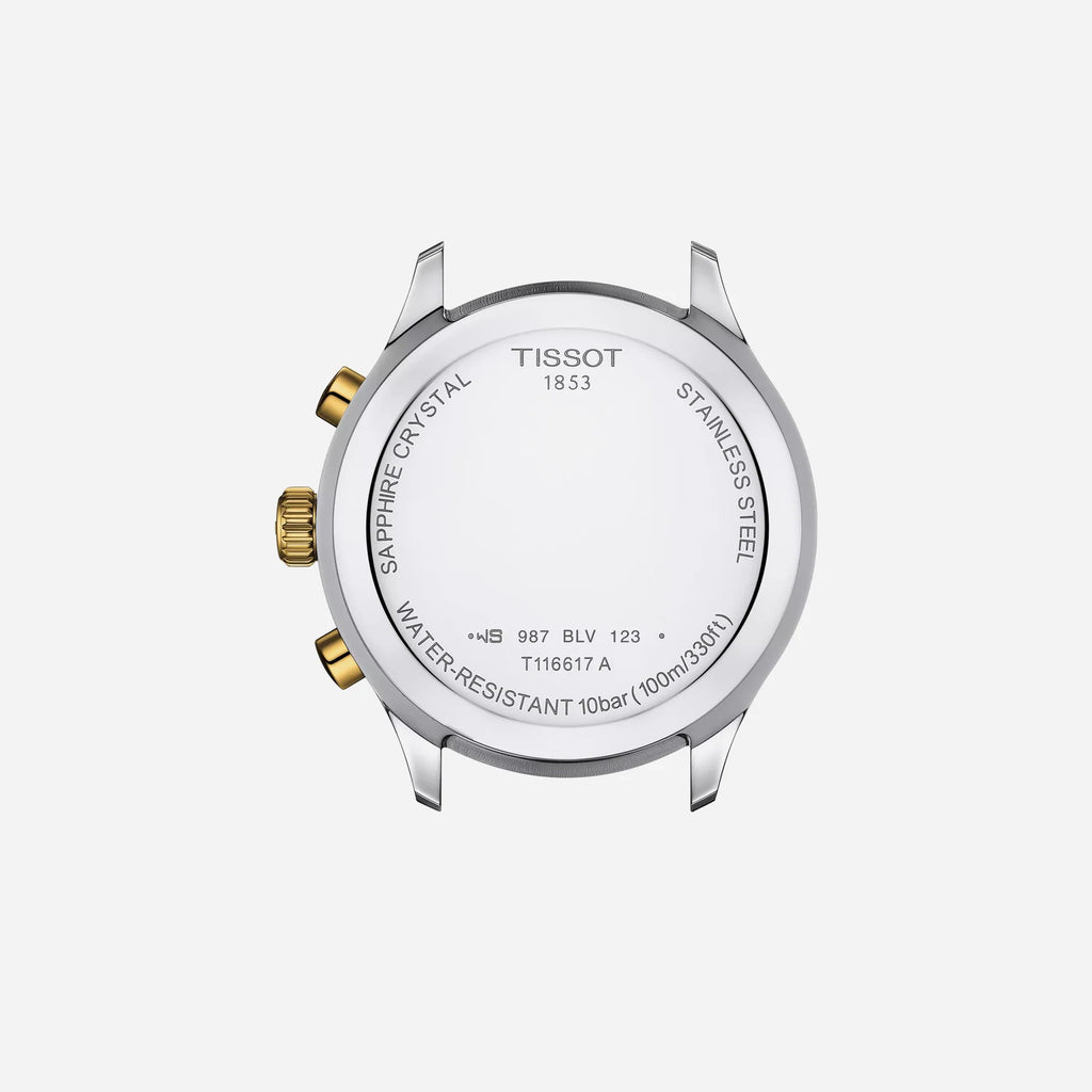 Tissot Chrono XL Classic Blue Dial Grey and Yellow Gold PVD 45mm