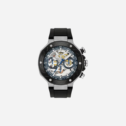 Tissot T-Race MotoGP Black Silicone Strap Transparent Dial 45mm Automatic Chronograph Watch (2025)