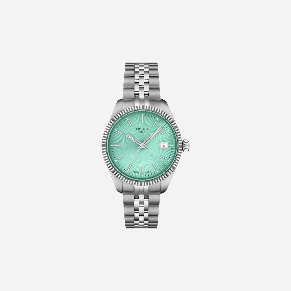 Tissot Ballade Light Green Dial 34mm Grey Stainless Steel Quartz Watch