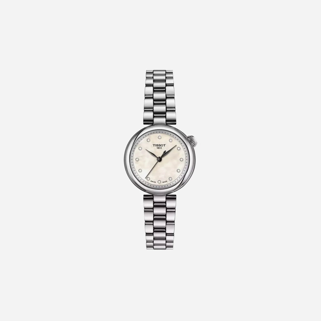 Tissot Desir White Mother-of-Pearl Dial 28mm Grey Stainless Steel Watch