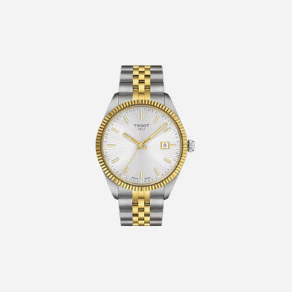 Tissot Ballade 40mm Silver Dial Grey Yellow Gold PVD Stainless Steel Watch