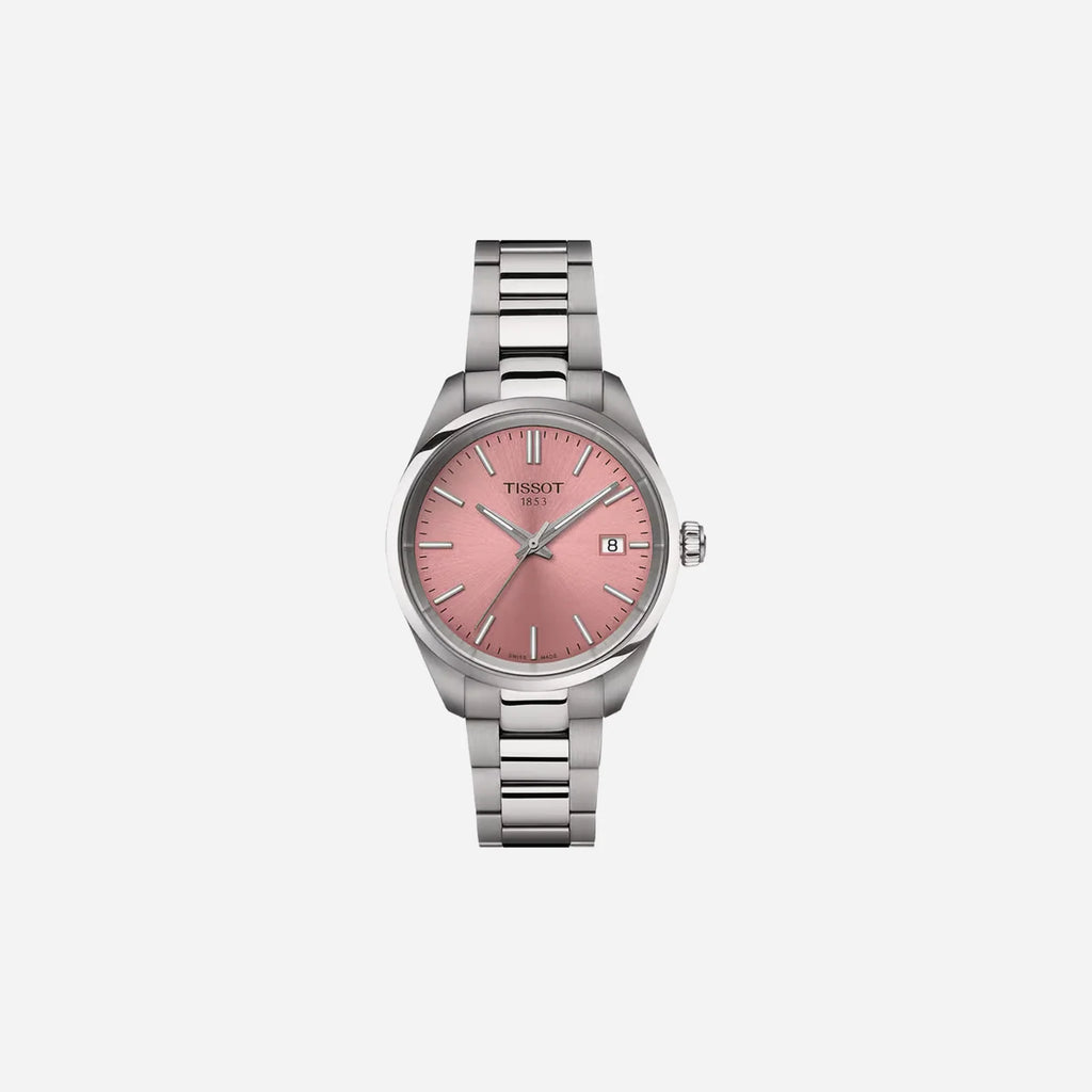 Tissot PR 100 Quartz 34mm Pink Dial Grey Stainless Steel Bracelet Watch