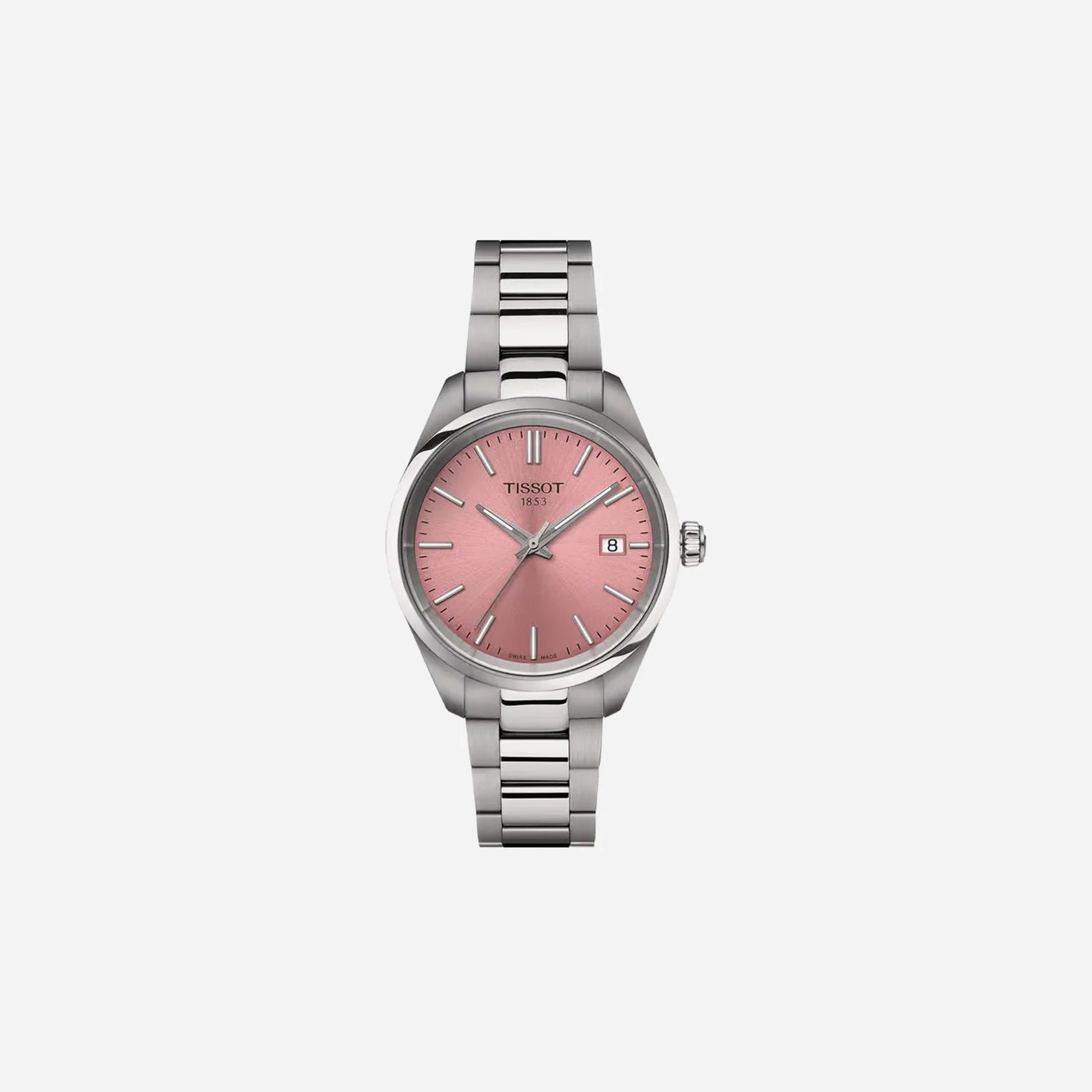Tissot PR 100 Quartz 34mm Pink Dial Grey Stainless Steel Bracelet Watch