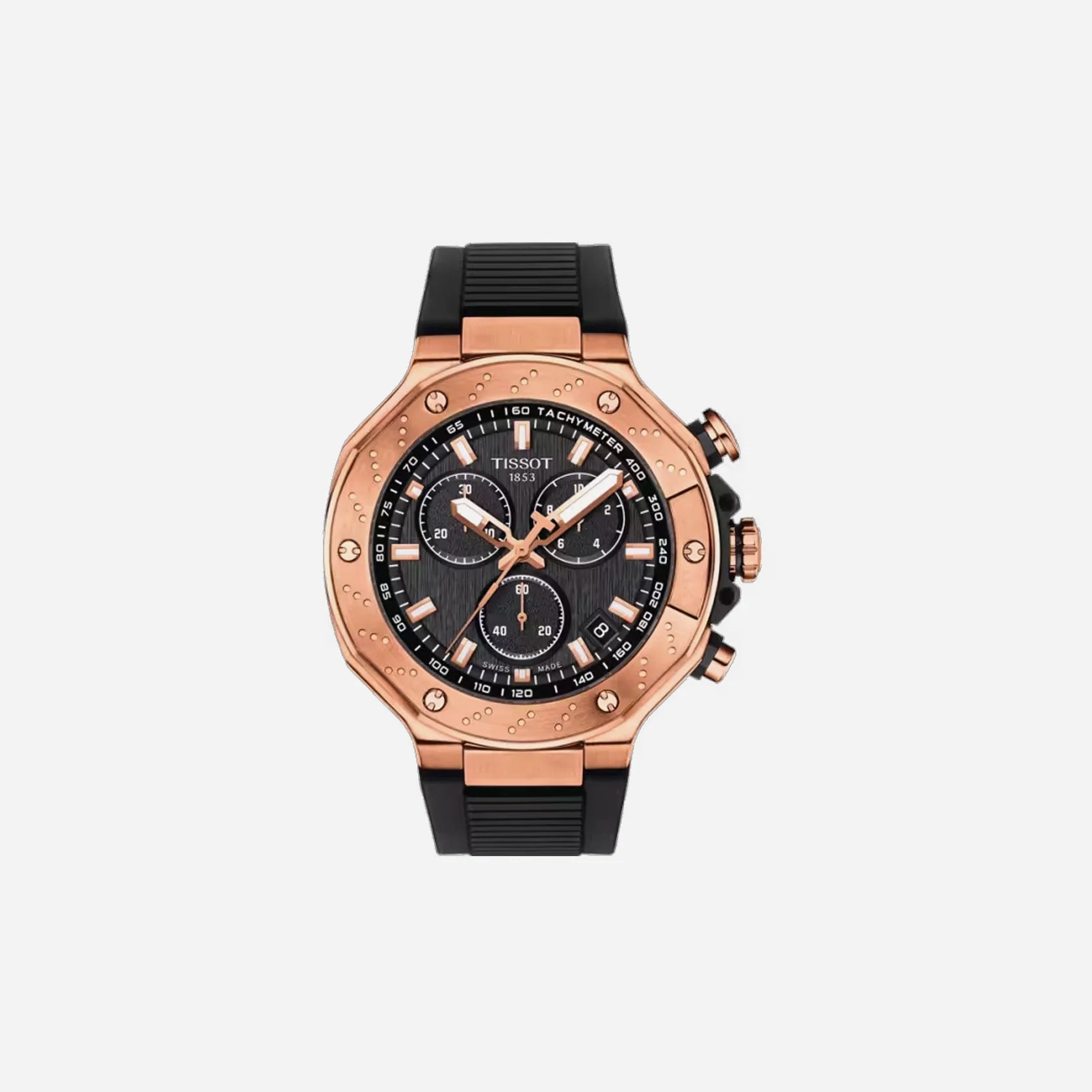 Tissot T-Race Black Dial 45mm Silicone Quartz Chronograph Watch