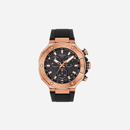 Tissot T-Race Black Dial 45mm Silicone Quartz Chronograph Watch