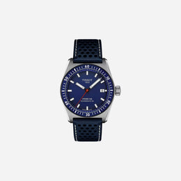 Tissot PR516 Powermatic 80 Blue Dial 40mm Blue Leather Strap Automatic Watch