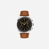 Tissot Telemeter 1938 Black Dial 42mm Light Brown Leather Strap Automatic Chronograph Watch