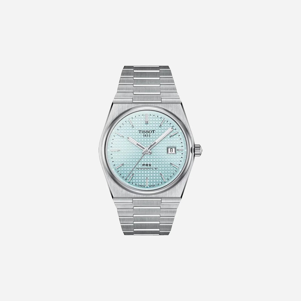 Tissot PRX Powermatic 80 40mm Ice Blue Dial Grey Stainless Steel Automatic Watch
