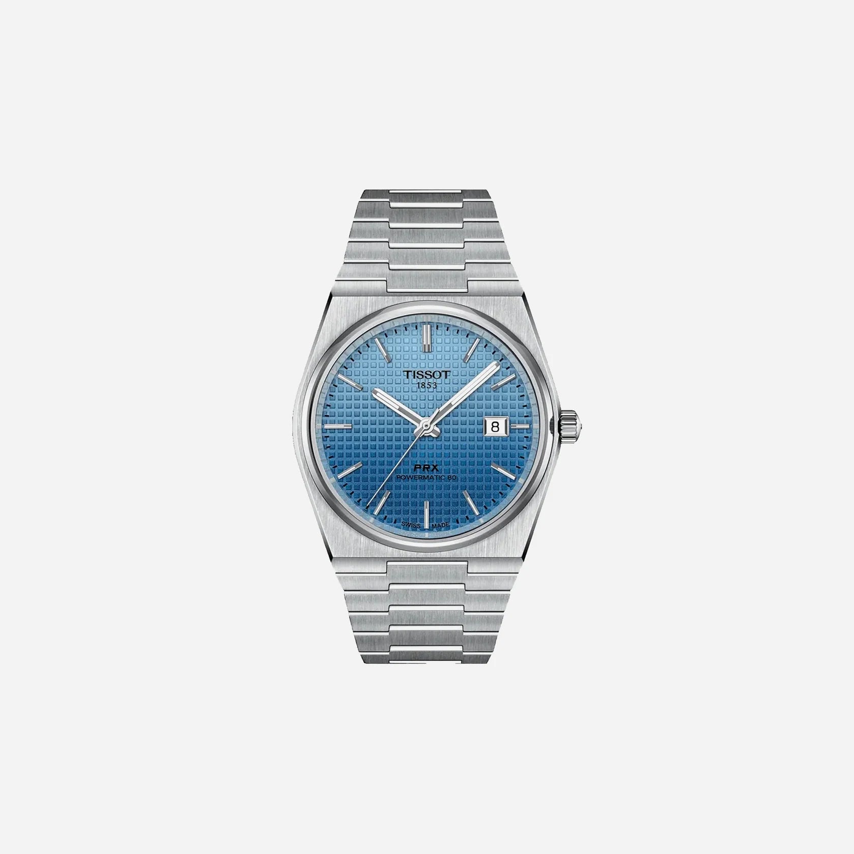 Tissot PRX Powermatic 80 Gradient 40mm Ice Blue Chameleon Dial Grey Stainless Steel Automatic Watch