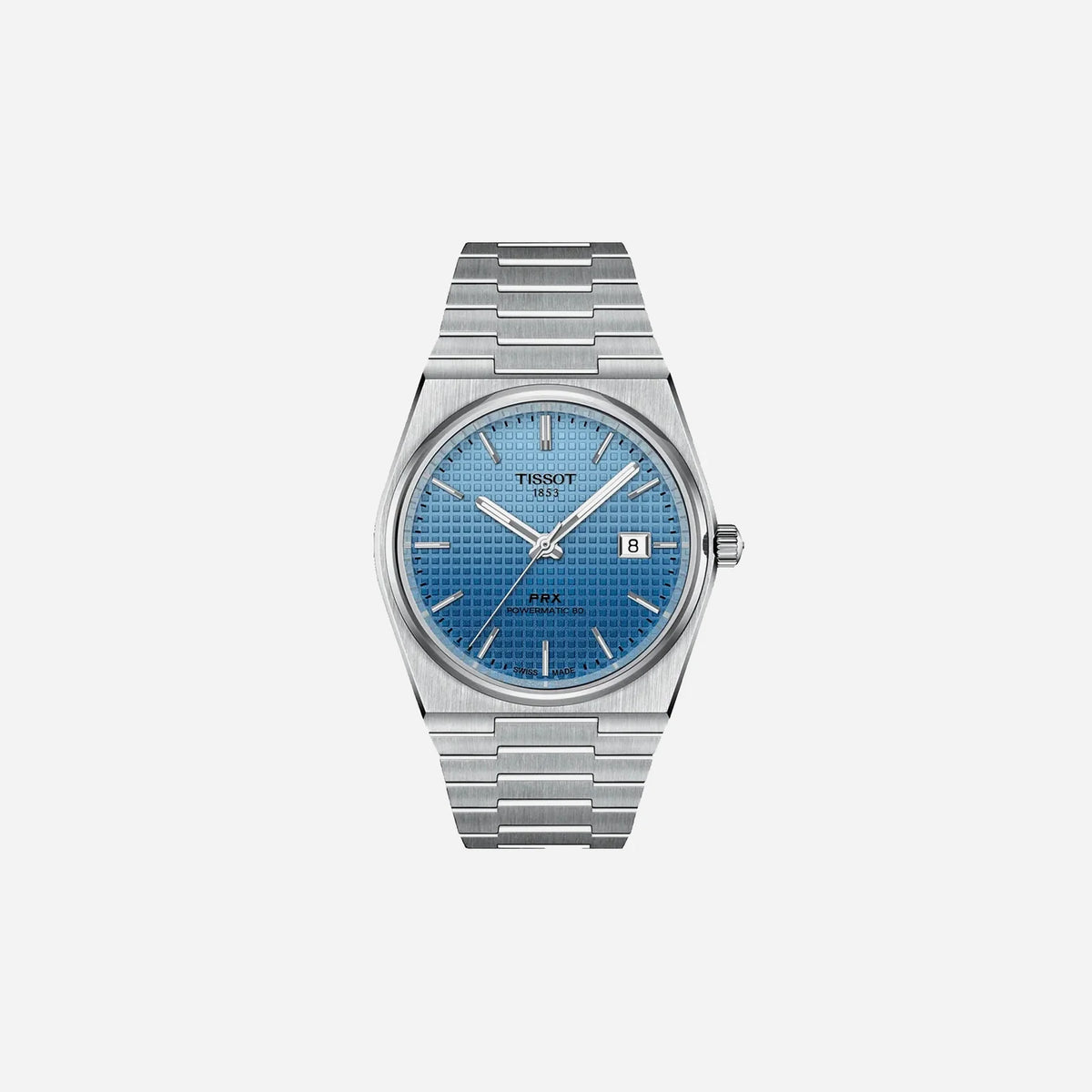 Tissot PRX Powermatic 80 Gradient 40mm Ice Blue Chameleon Dial Grey Stainless Steel Automatic Watch